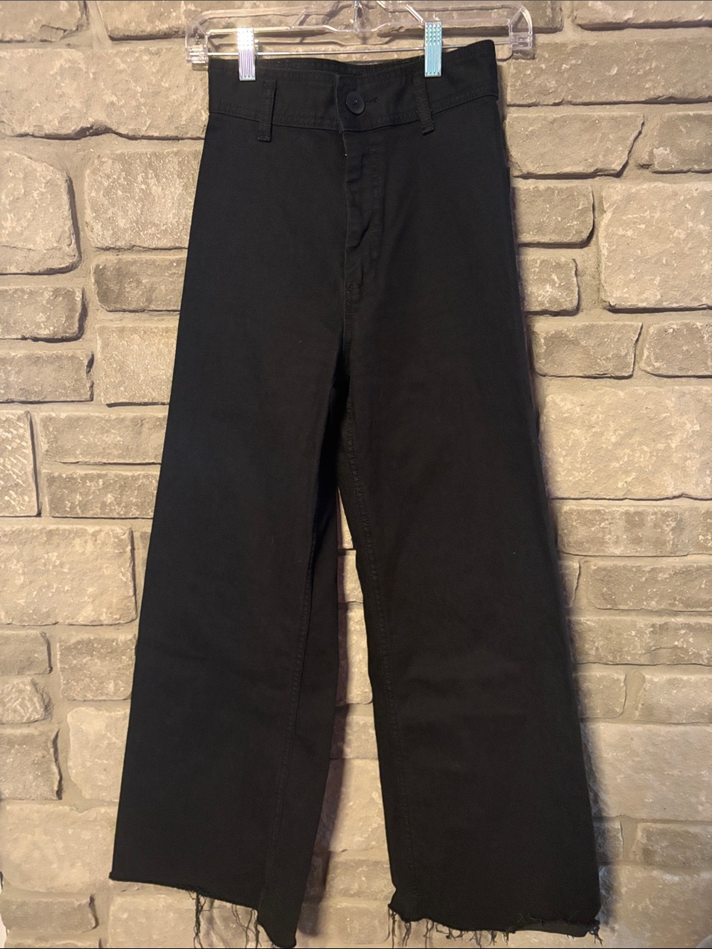 Zara Black Wide-Leg High-Rise Pants